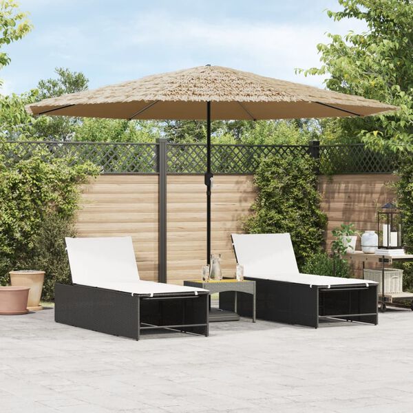 vidaXL Parasol de jardin avec mât en acier marron 388x388x248 cm