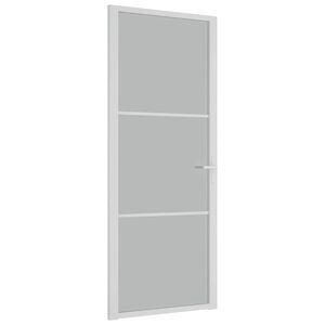 vidaXL Porte int&eacute;rieure 83x201,5 cm Blanc Verre mat et aluminium