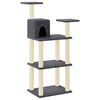 vidaXL Arbre &agrave; chat avec griffoirs en sisal gris fonc&eacute; 118,5 cm