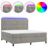 vidaXL Sommier &agrave; lattes de lit matelas et LED Gris clair 160x200 cm