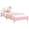 vidaXL Cadre de lit pour enfants avec t&ecirc;te de lit Rose 80 x 200 cm PU