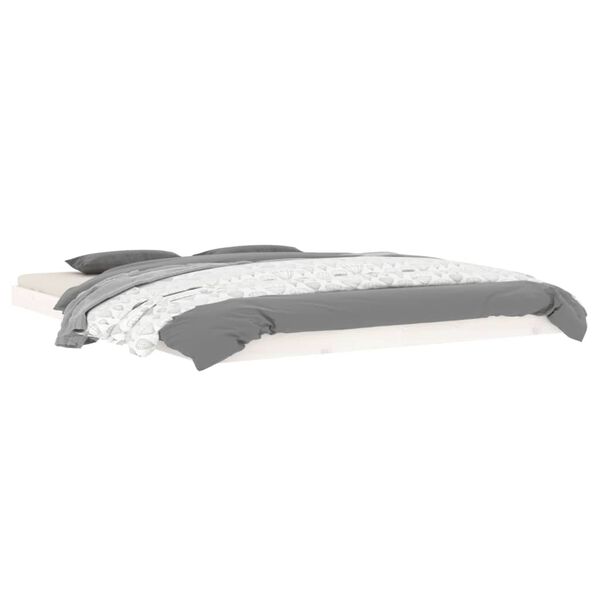 vidaXL Cadre de lit sans matelas blanc 160x200 cm bois de pin massif