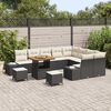 vidaXL Ensemble de canapé de jardin 12 pcs Noir Poly rotin