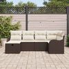 vidaXL Ensemble de canap&eacute; de jardin 6 pcs Marron Poly rotin