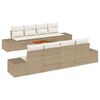 vidaXL Ensemble de canap&eacute; de jardin 9 pc Beige polyrotin