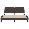 vidaXL Cadre de lit avec LED sans matelas marron fonc&eacute; 160x200cm tissu