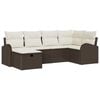vidaXL Ensemble de canap&eacute; de jardin 6 pc Marron polyrotin