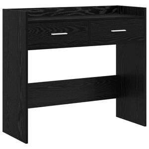 vidaXL Table console Ch&ecirc;ne noir 90 x 35 x 80 cm Bois d'ing&eacute;nierie