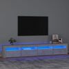 vidaXL Meuble TV avec lumi&egrave;res LED Gris b&eacute;ton 240x35x40 cm