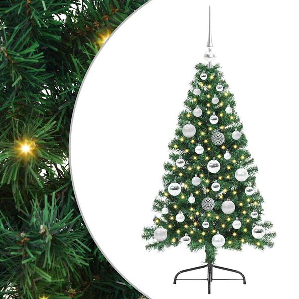 vidaXL Sapin de Noël artificiel pré-éclairé Vert 120 cm PVC
