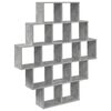 vidaXL &Eacute;tag&egrave;re Murale Gris b&eacute;ton 120 x 20 x 136 cm Bois d'ing&eacute;nierie