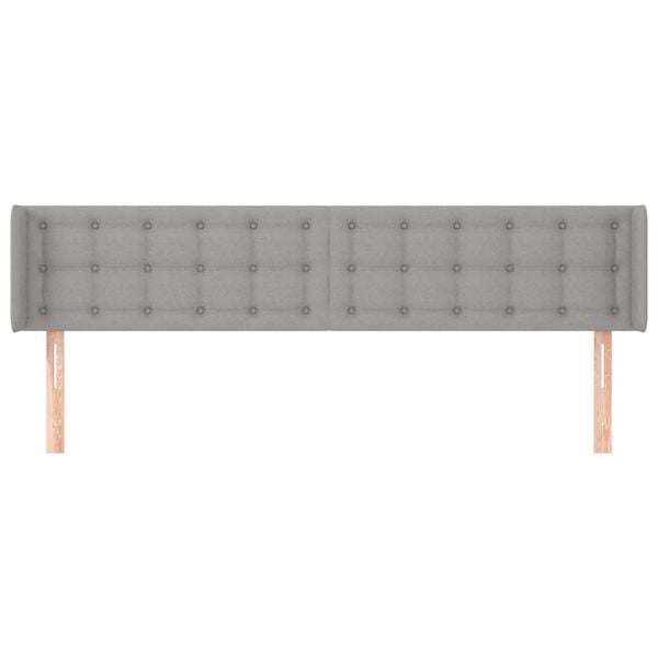 vidaXL T&ecirc;te de lit avec oreilles Gris clair 163x16x78/88 cm Tissu