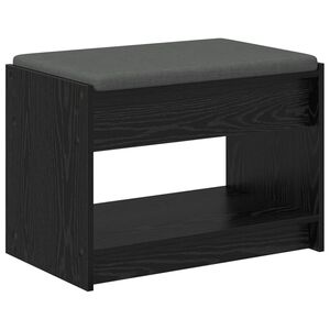 vidaXL Banc d'entr&eacute;e Ch&ecirc;ne Noir 63 x 38 x 45 cm