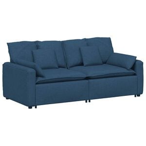 vidaXL Canap&eacute; modulable avec coussins bleus