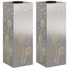 vidaXL Lumi&egrave;re de chemin LED solaire 2 pcs Argent&eacute; Acier inoxydable