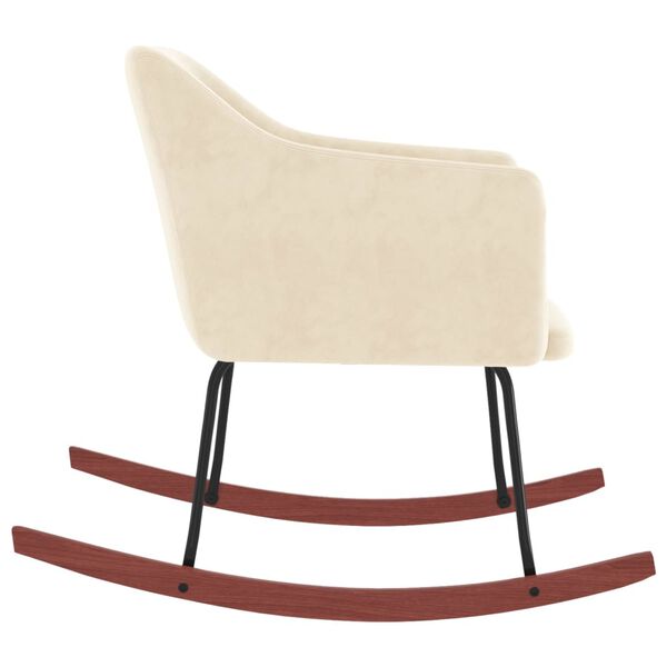 vidaXL Chaise &agrave; bascule Cr&egrave;me Velours