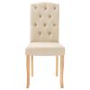 vidaXL Chaises &agrave; manger lot de 4 cr&egrave;me tissu