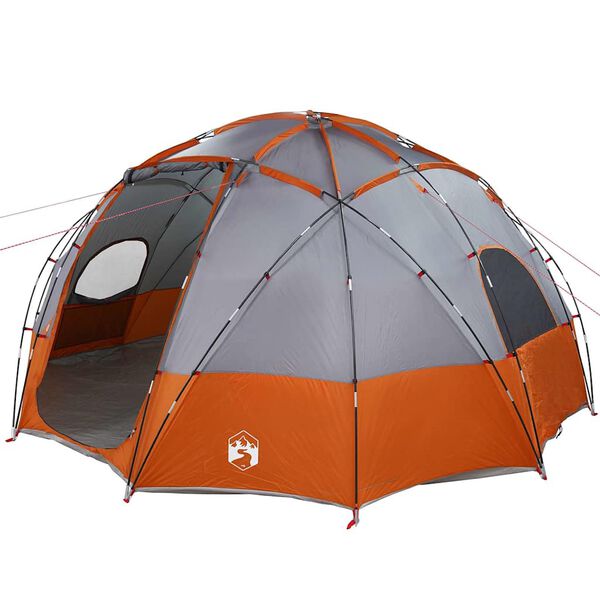 vidaXL Tente de camping Gris et orange 475 x 475 x 235 cm Polyester