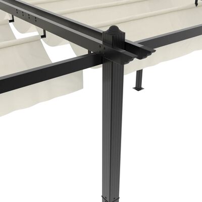 vidaXL Tonnelle de jardin avec toit rétractable crème 3x6 m aluminium