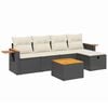 vidaXL Salon de jardin 6 pcs avec coussins noir r&eacute;sine tress&eacute;e