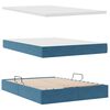 vidaXL Lit avec rangement et matelas Bleu fonc&eacute; 140 x 190 cm Velours