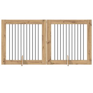 vidaXL Portillon pour chien avec supports 2 pcs Ch&ecirc;ne artisanal