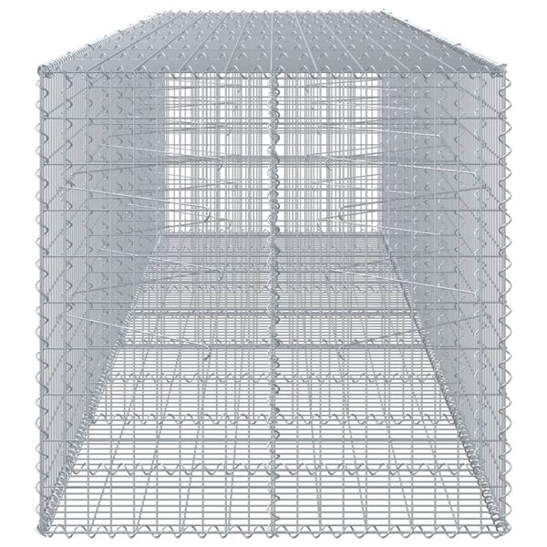 vidaXL Panier gabion avec couvercle 450x100x100 cm fer galvanis&eacute;