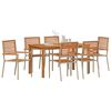 vidaXL Ensemble de salle &agrave; manger pour jardin 7 pcs Beige