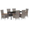 vidaXL Ensemble de salle &agrave; manger pour jardin 7 pc Gris