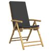 vidaXL Chaises inclinables de jardin pliantes lot de 4 coussins bambou