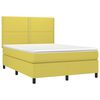 vidaXL Sommier &agrave; lattes de lit et matelas et LED Vert 140x200 cm Tissu