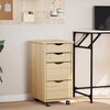 vidaXL Cabinet roulant avec bureau avec roue MOSS Vernis transparent