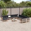 vidaXL Salon de jardin 12 pcs bois de pin massif
