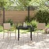 vidaXL Chaises empilables de jardin 2 pcs Crème et marron