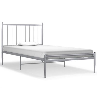 vidaXL Cadre de lit sans matelas gris métal 100x200 cm