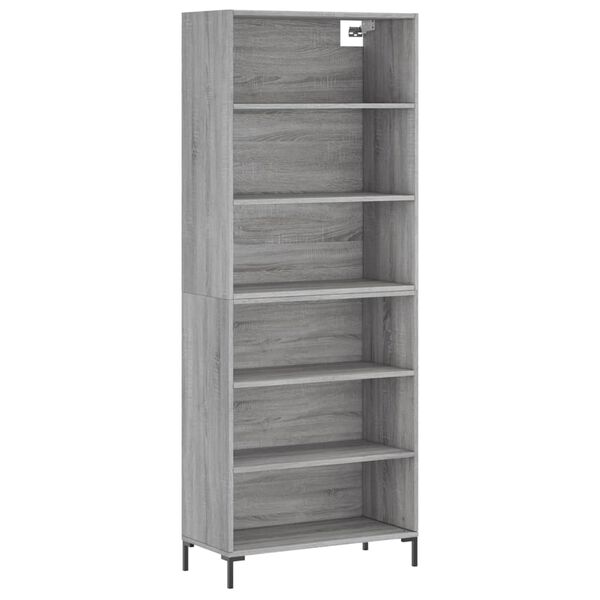 vidaXL Buffet sonoma gris 69,5x32,5x180 cm bois d'ing&eacute;nierie