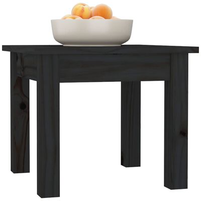 vidaXL Table basse Noir 35x35x30 cm Bois massif de pin