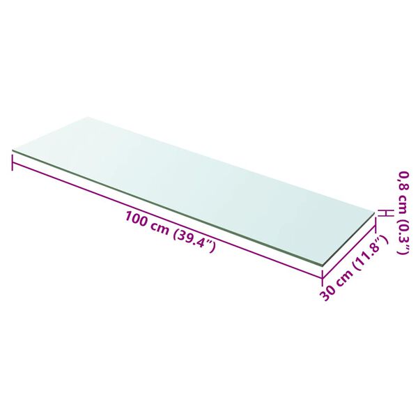 vidaXL Panneaux d'&eacute;tag&egrave;re 2 pcs Verre Transparent 100 x 30 cm