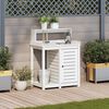 vidaXL Table de rempotage avec étagères blanc bois massif de pin
