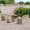 vidaXL Ensemble de canap&eacute; de jardin 8 pcs Beige et Gris clair