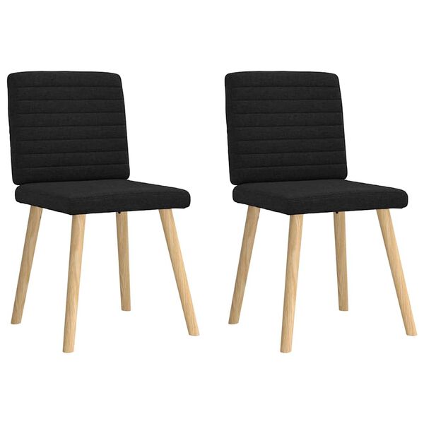 vidaXL Chaises à manger lot de 2 noir tissu