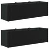 vidaXL Jardini&egrave;res avec 3 pots 2 pcs noir 105x30x32 cm r&eacute;sine tress&eacute;e
