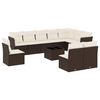 vidaXL Salon de jardin et coussins 11 pcs marron r&eacute;sine tress&eacute;e