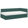 vidaXL Cadre de lit d'angle avec matelas 2 pcs Vert Velours