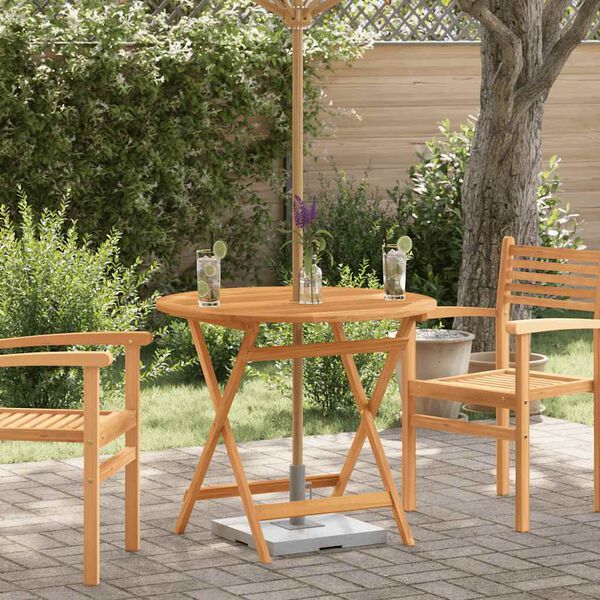 vidaXL Table de jardin pliable &Oslash;90x75 cm Bois d'eucalyptus solide