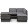 vidaXL Salon de jardin 6 pcs avec coussins Bois impr&eacute;gn&eacute; de gris