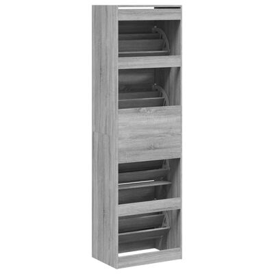 vidaXL Armoire à chaussures 4 tiroirs rabattables sonoma 60x42x204 cm