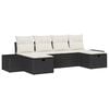 vidaXL Ensemble de canap&eacute; de jardin avec coussin 6 pcs Noir polyrotin