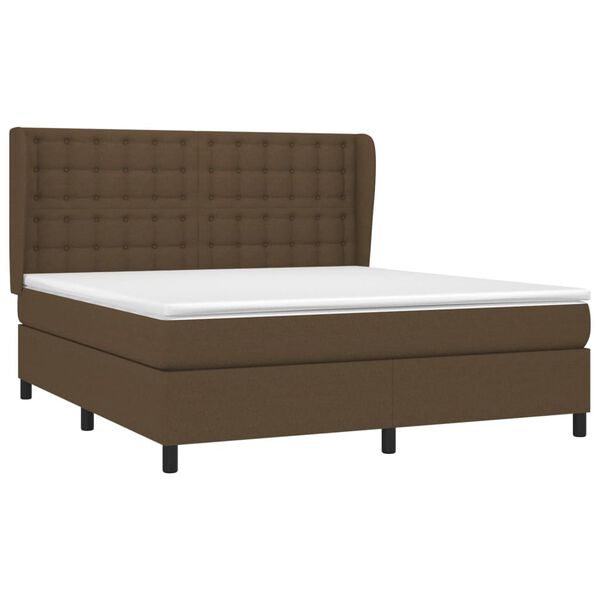 vidaXL Sommier &agrave; lattes de lit avec matelas Marron fonc&eacute; 160x200 cm