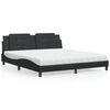 vidaXL Lit avec matelas Zadar noir 180x200 cm similicuir